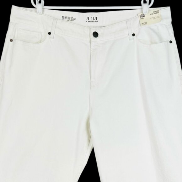 a.n.a. Women's High-Rise Wide Leg Stretch White Cropped Jeans Plus Size 20W NWT - Picture 3 of 11